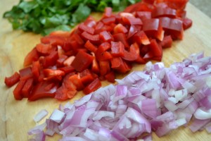 chopped veggies