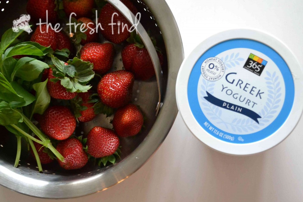 Strawberry Basil Frozen Yogurt ingredients | www.thefreshfind.com