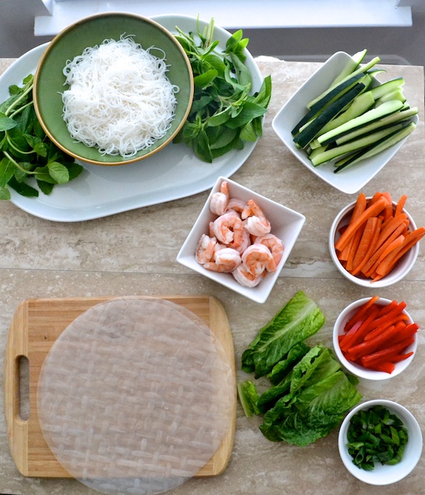Vietnamese Spring Rolls- the rolling station for this fun recipe! | www.thefreshfind.com