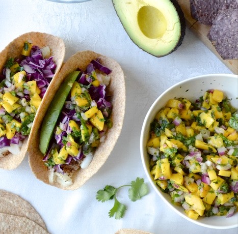 Fish Tacos with Mango Salsa | thefreshfind.com