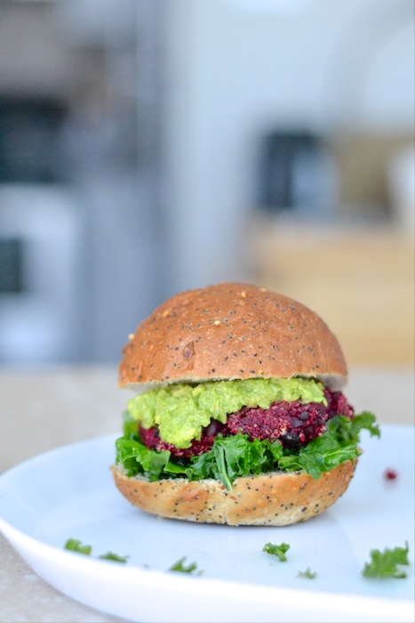 Beet Veggie Burgers- packed with beets, black beans and quinoa. SO delicious and hearty! | thefreshfind.com