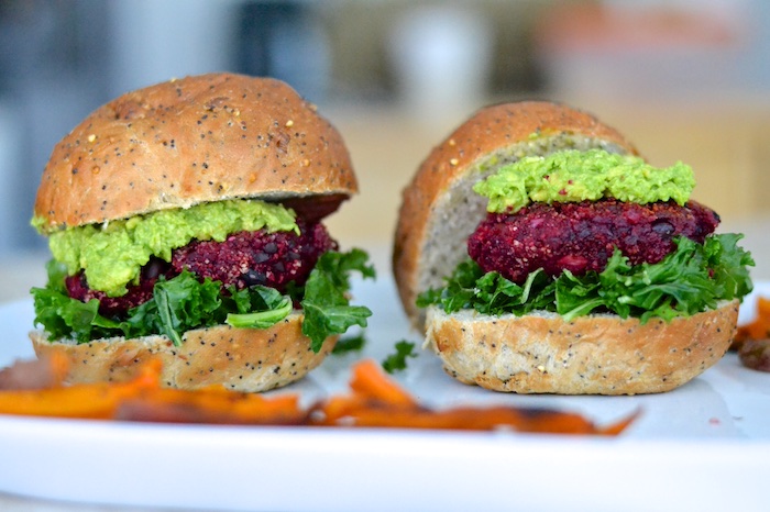 Beet Veggie Burgers- packed with beets, black beans and quinoa. SO delicious and hearty! | thefreshfind.com