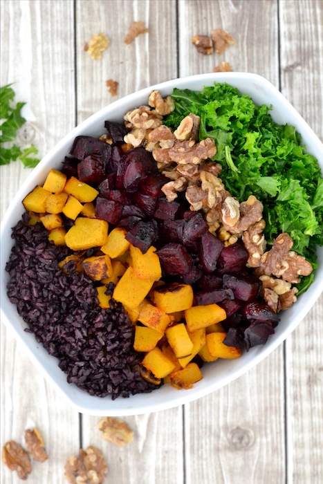 Black Rice Salad with roasted beets, butternut squash and kale | thefreshfind.com