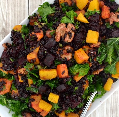 Black Rice Salad with roasted beets, butternut squash and kale | thefreshfind.com