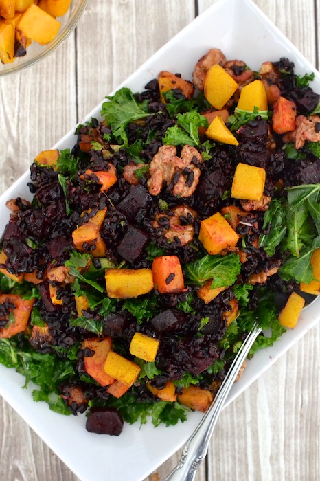 Black Rice Salad with roasted beets, butternut squash and kale | thefreshfind.com