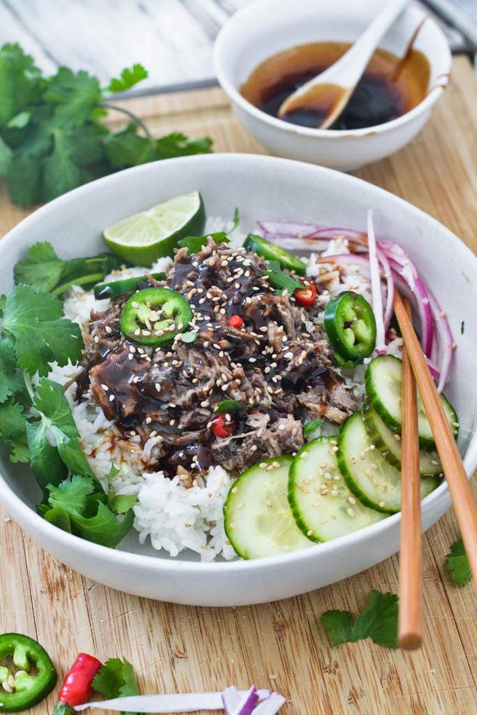 Slow Cooker Vietnamese Pulled Pork Bánh mì Bowl | The Fresh Find