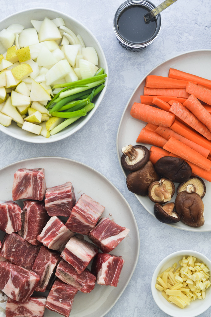 Korean Braised Short Rig ingredients