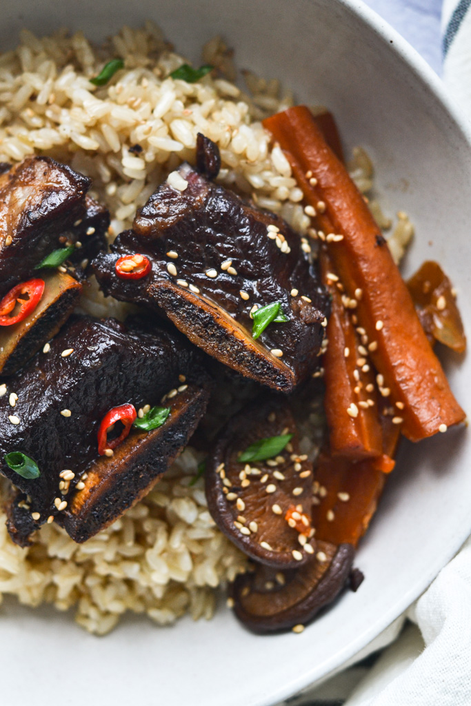 Korean Braised Short Rib close up