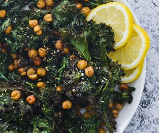 Roasted Kale and Chickpeas