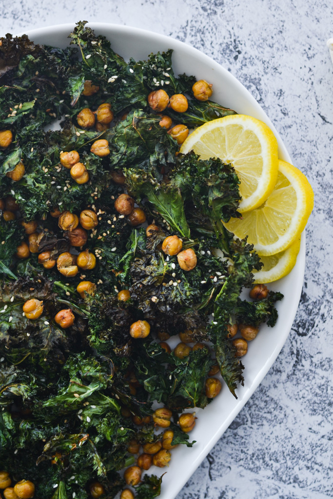 Roasted Kale and Chickpeas