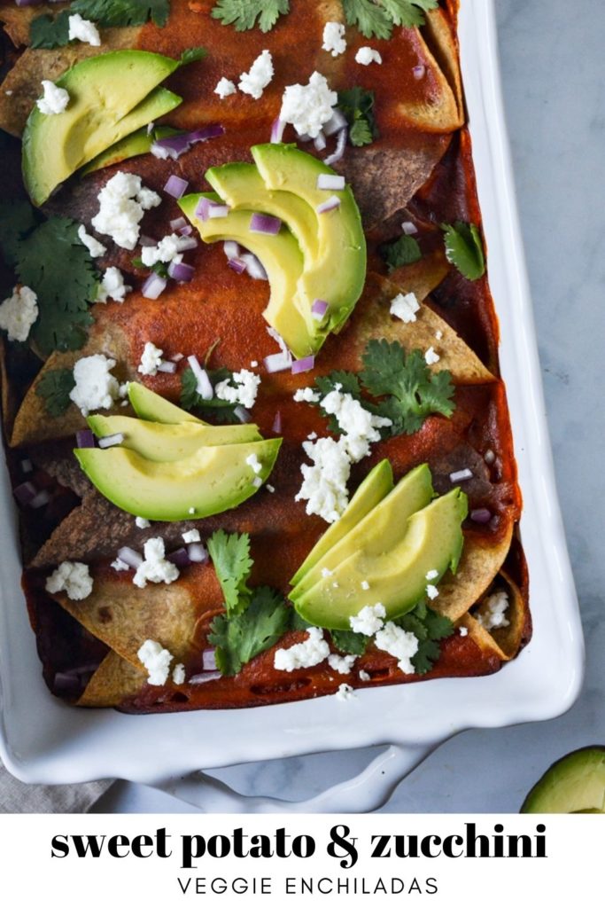 Sweet Potato & Zucchini enchiladas